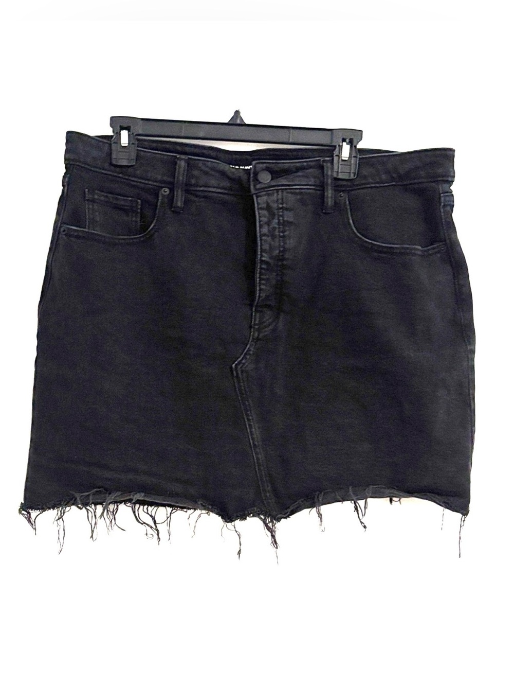 Old Navy Size 16 Black Frayed Hem Mini Pencil Skirt